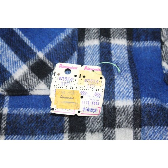 NWT Michael Richards Blue Plaid Flannel Shirt Size S Long Sleeve Button up NOS - Picture 4 of 5